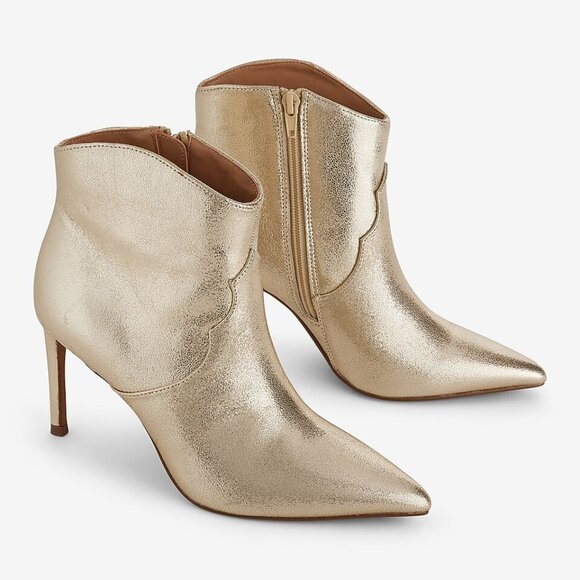 Pointed Toe Thin Heeled Booties - Picture 1 of 7